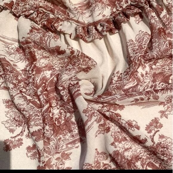 BEIGE FRENCH VINTAGE FLORAL DRESS - Picture 9 of 16